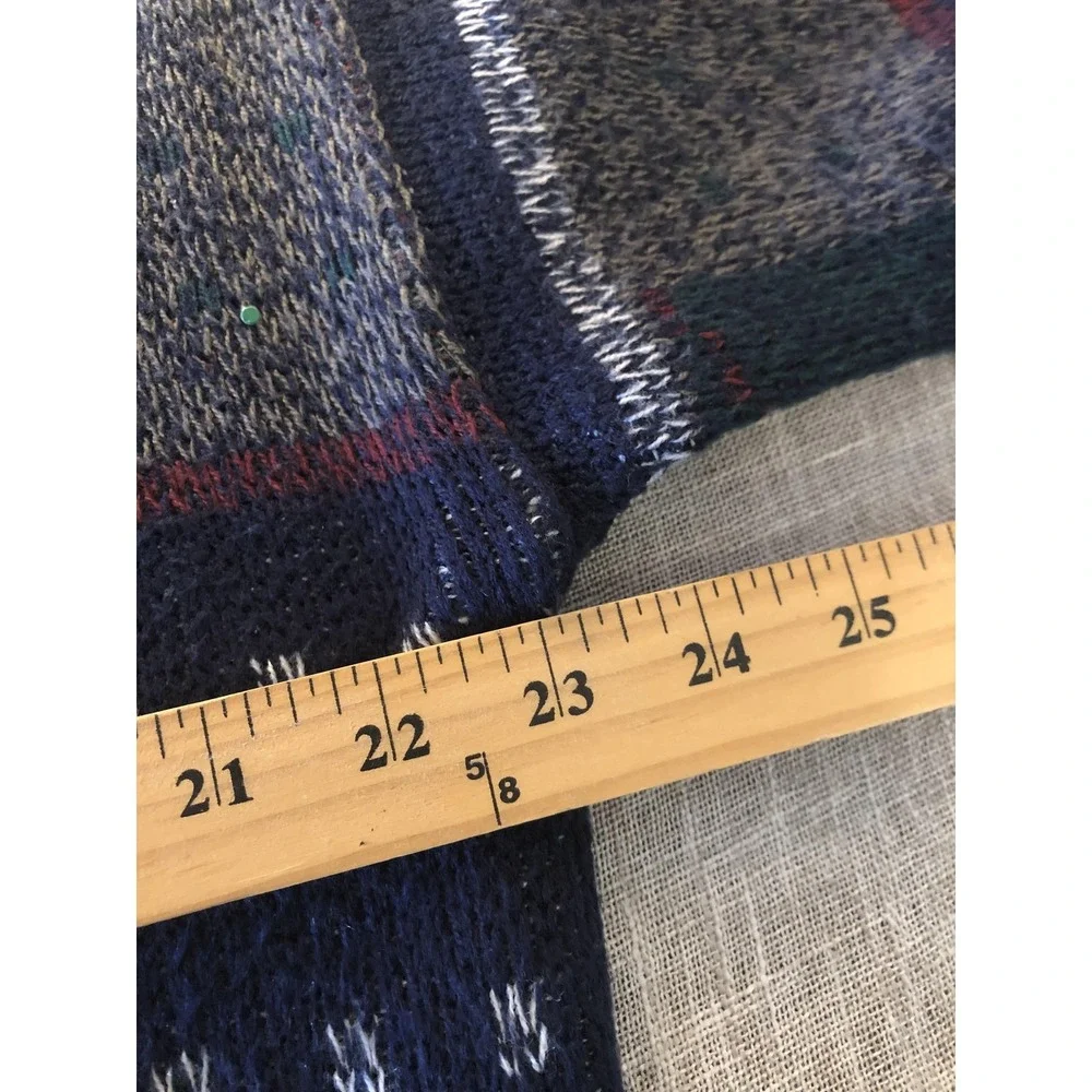 Vintage Stefano Sweater Mens XL Navy Multicolor Geometric Knit Pullover 80s 90s